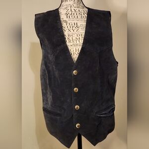 Genuine Leather, Navy Blue Dress Vest